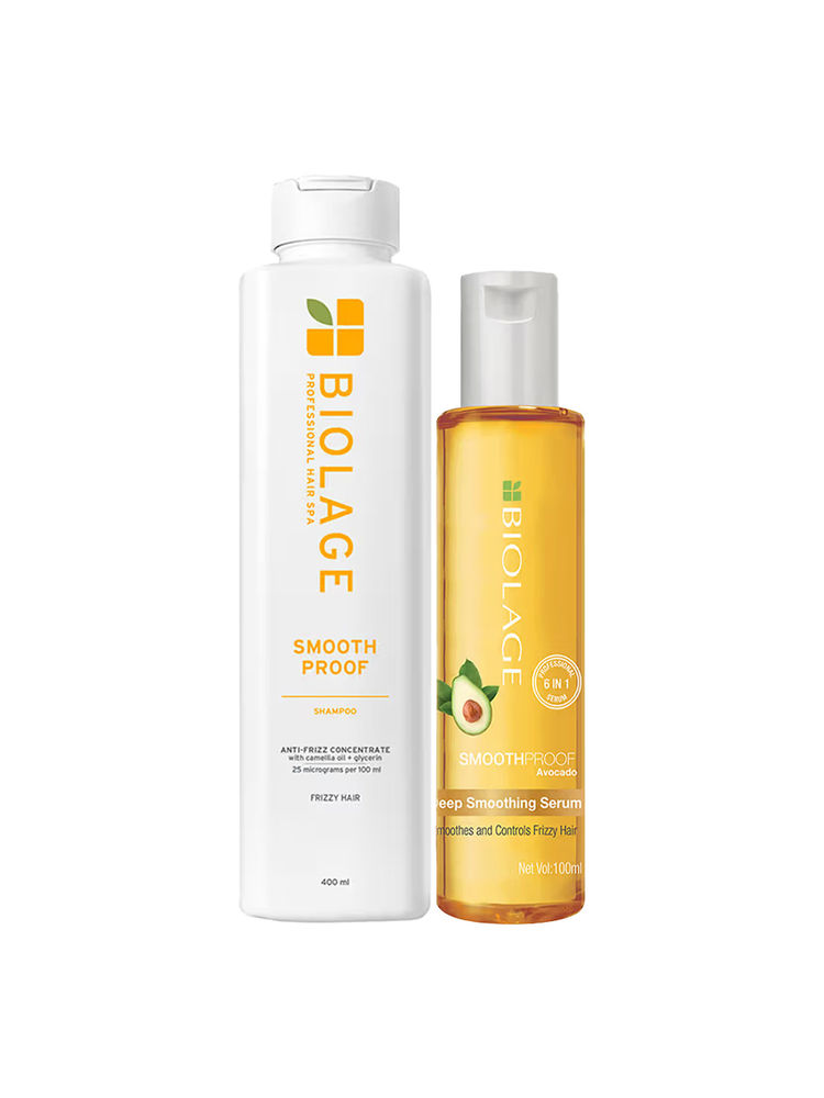 Biolage Smooth Proof Anti-Frizz Shampoo + Serum, 72Hr Frizz Control, With Camellia Oil & Glycerin