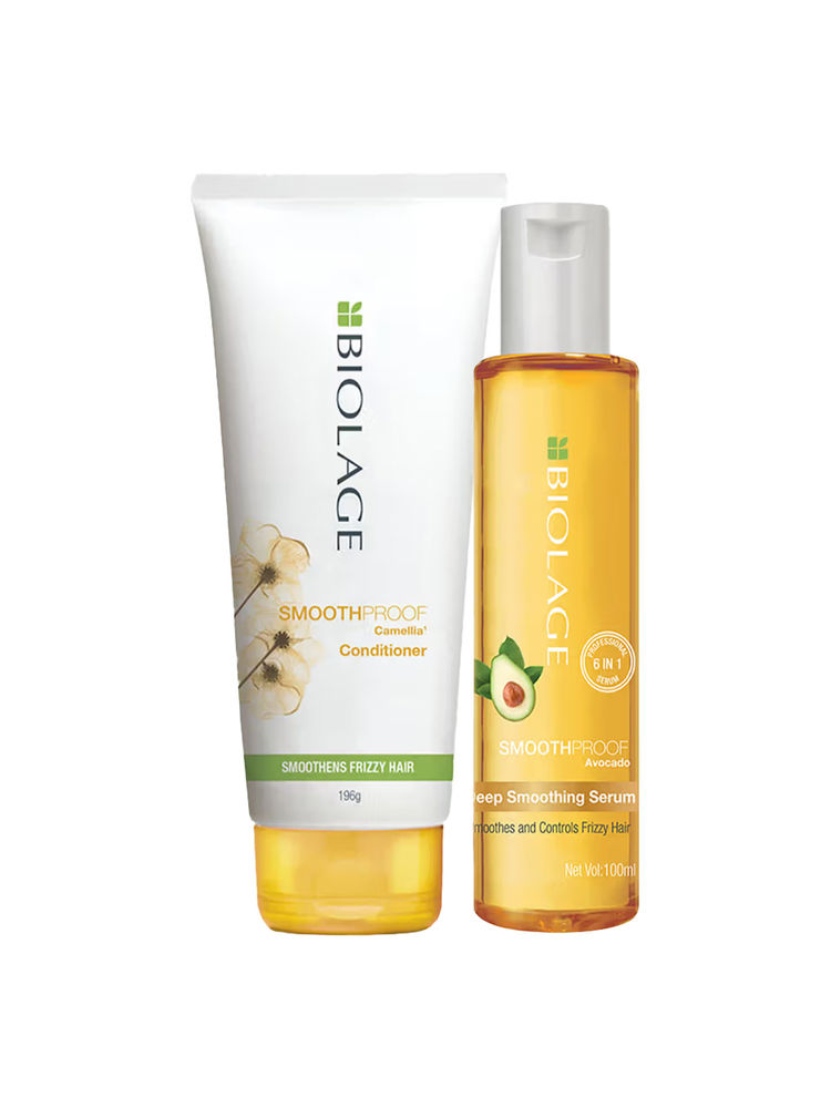 Biolage Smooth Proof Anti-Frizz Conditioner & Serum, 72Hr Frizz Control,With Camellia Oil & Glycerin