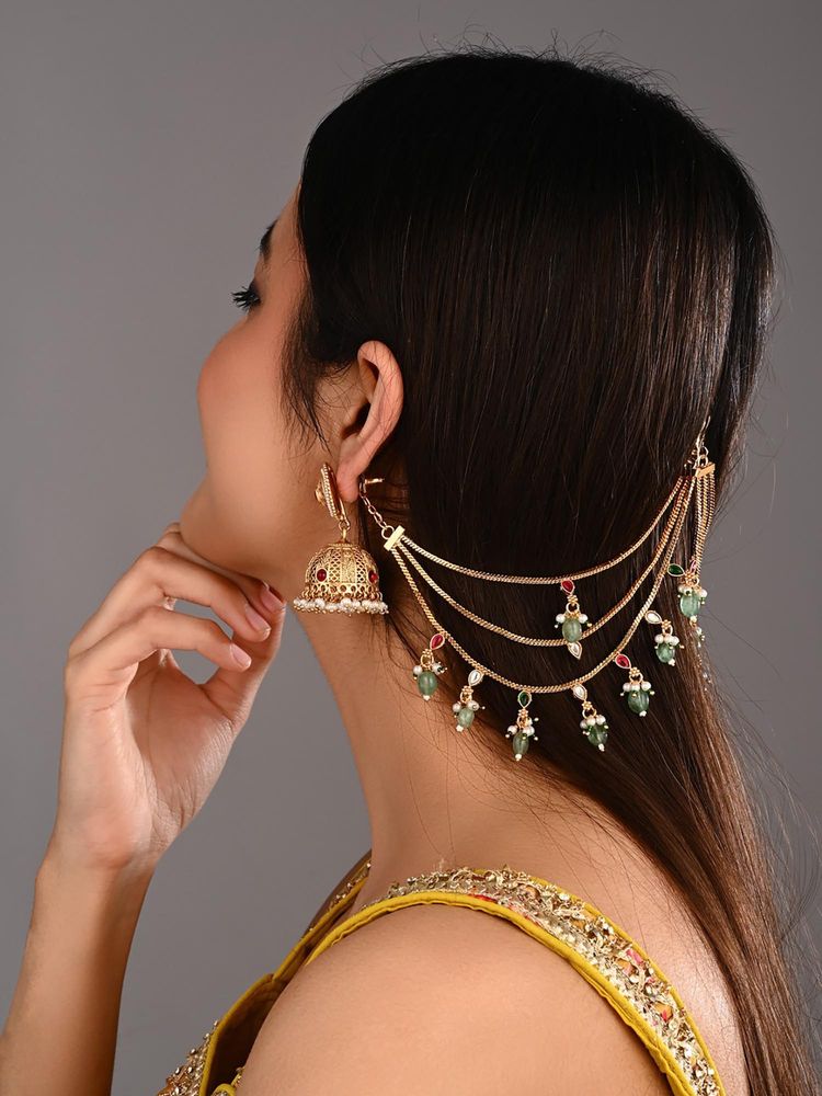 Anvik Opulent Multistrand Earchains With Cluster Beads-image-16