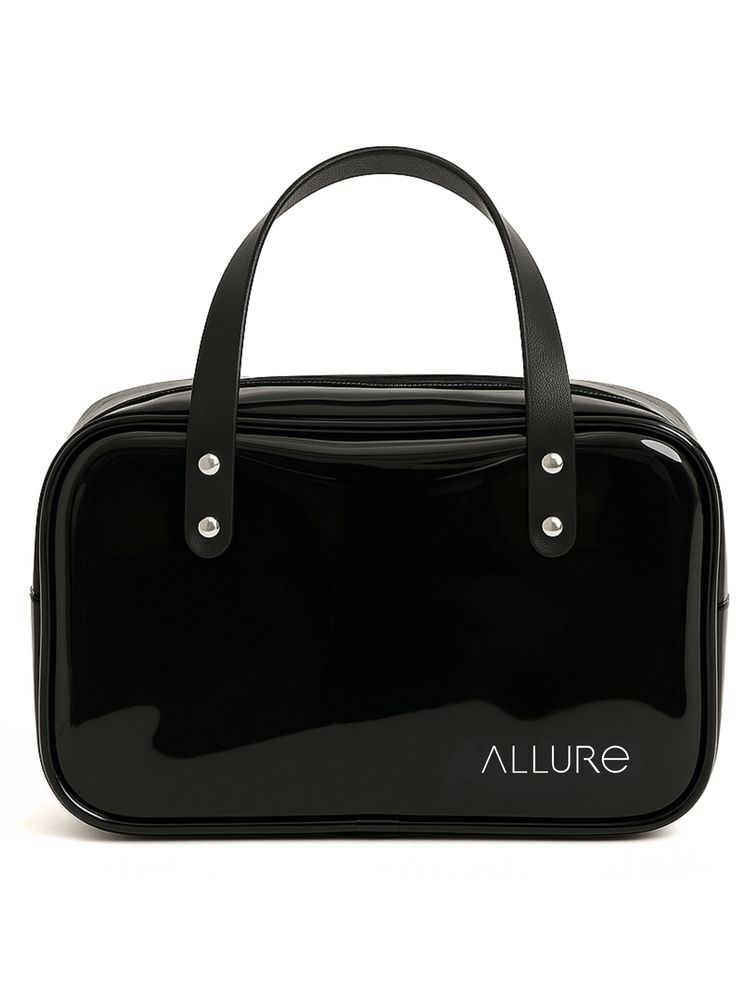 Allure Transparent Black Travel Toiletry Bag With White Handles-picture-29