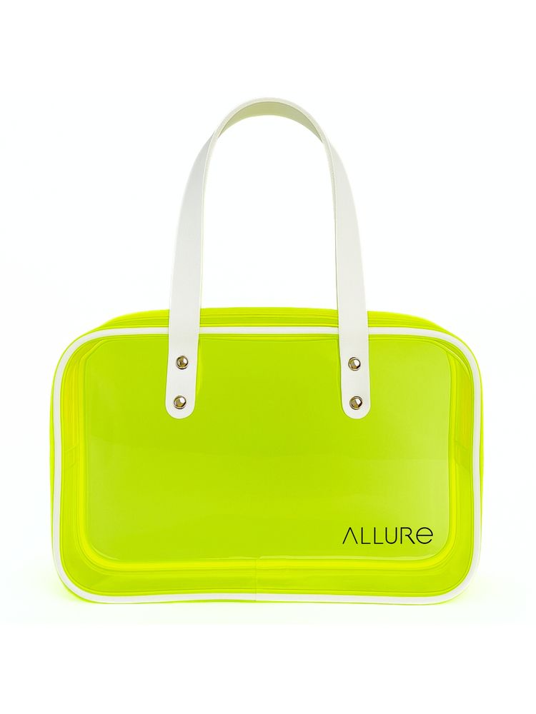 Allure Transparent Green Travel Toiletry Bag With White Handles-picture-21
