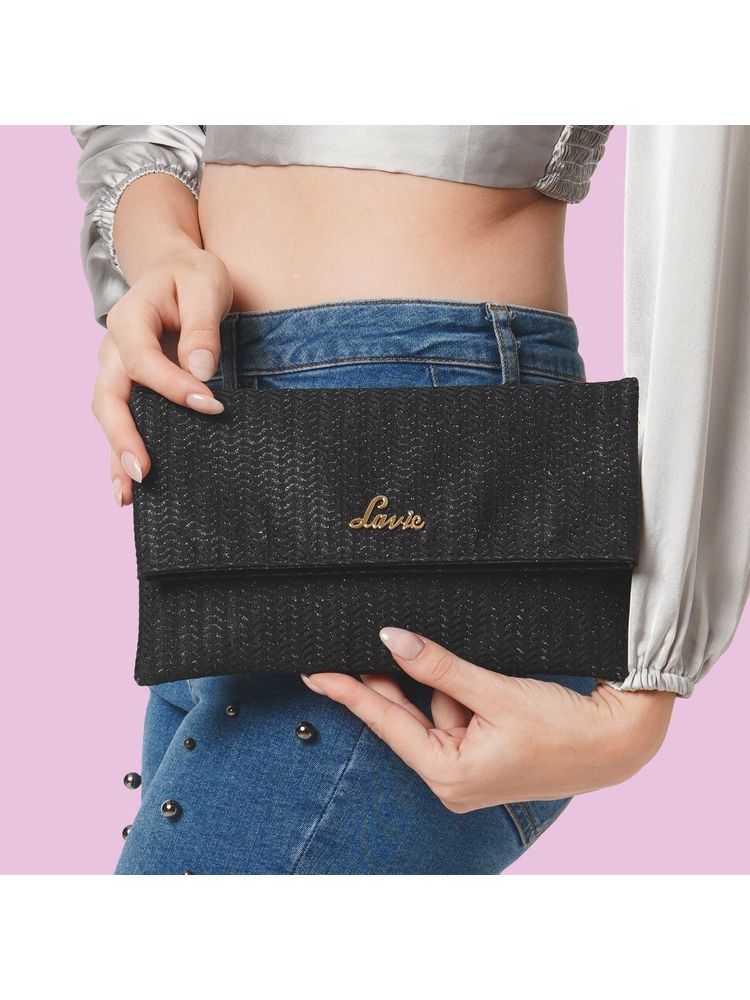 Lavie Eva Women's Envelope Clutch (Black) (L)-picture-23