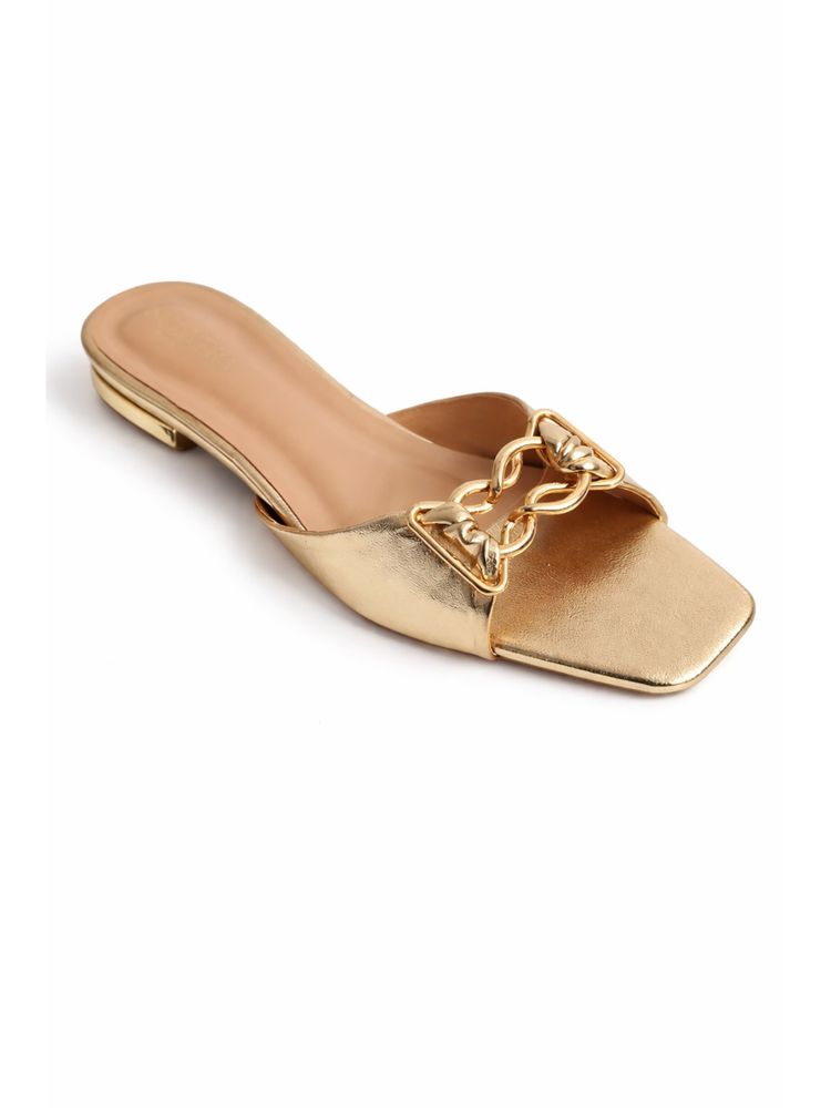 SCENTRA Women's Party Wear Flats - Gold-picture-18