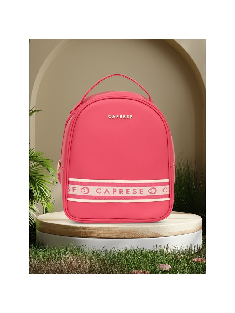 Caprese Womens Trinity Fashion Medium Pink Solid Backpack-image-0