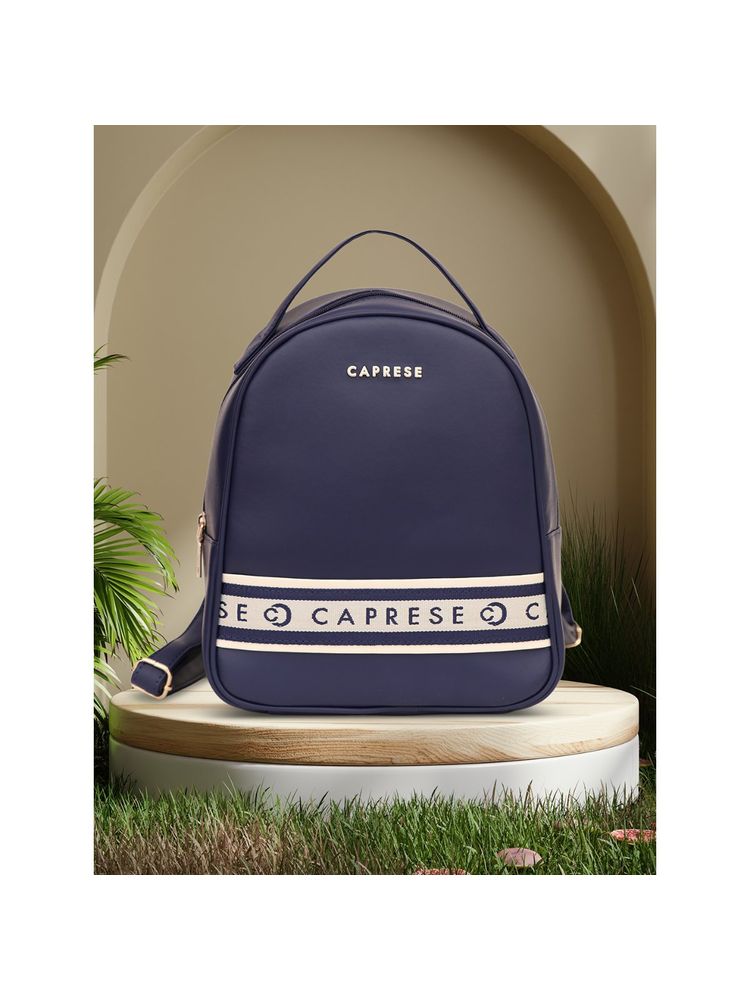 Caprese Womens Trinity Fashion Medium Navy Blue Solid Backpack-picture-10