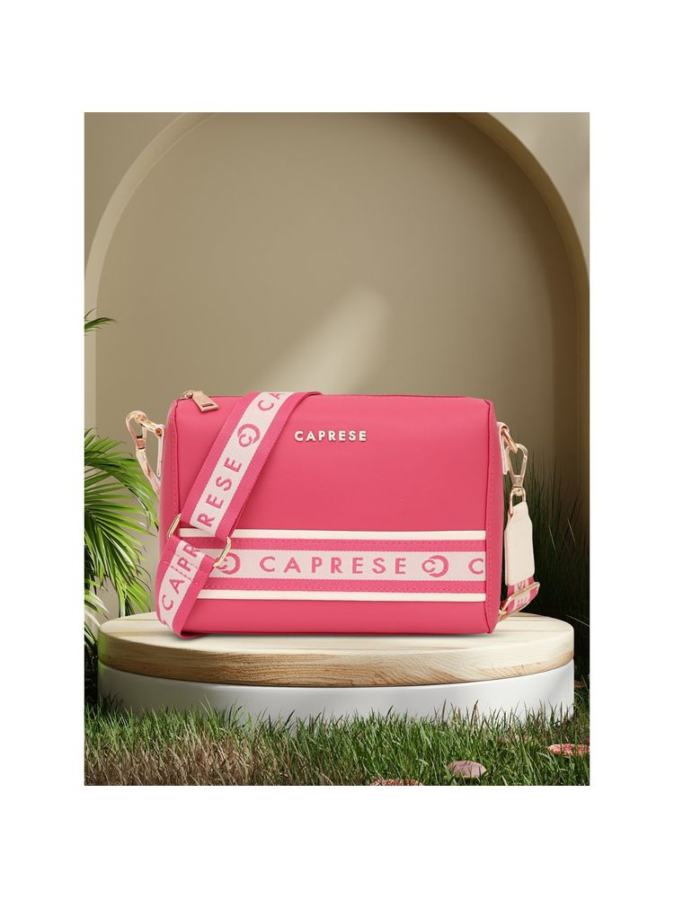 Caprese Womens Trinity Medium Pink Solid Sling Bag-image-11