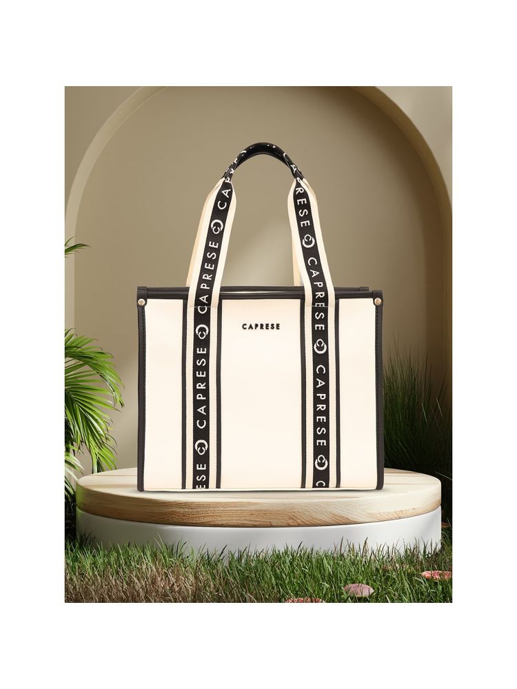 Caprese Womens Trinity Medium Off White Solid Office Handbag-picture-19