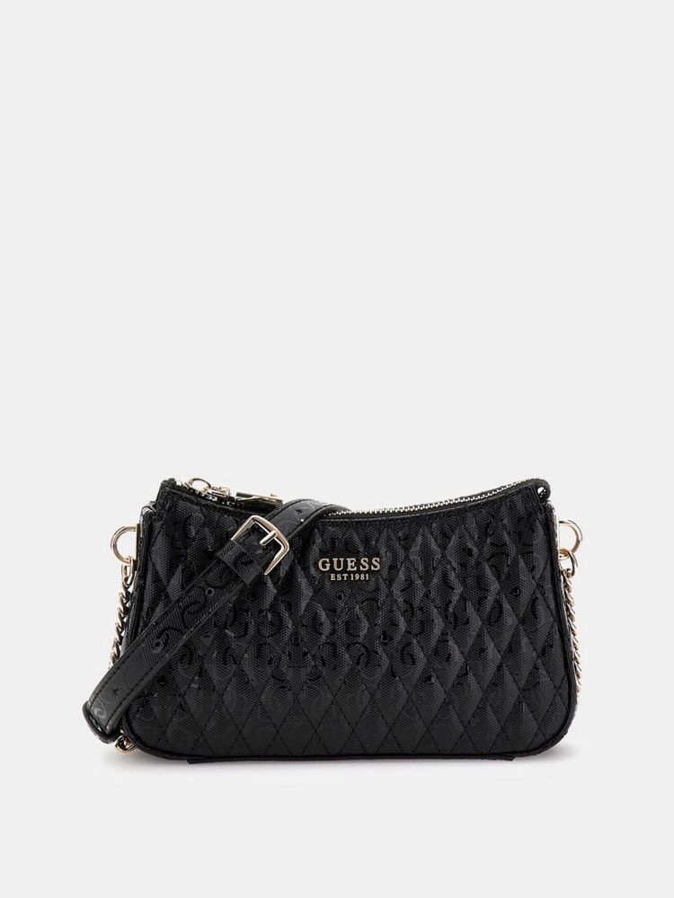 guess fashion Guess Black Quilted Betula Mini Crossbody Sling Bag With Detachable Strap-picture-17