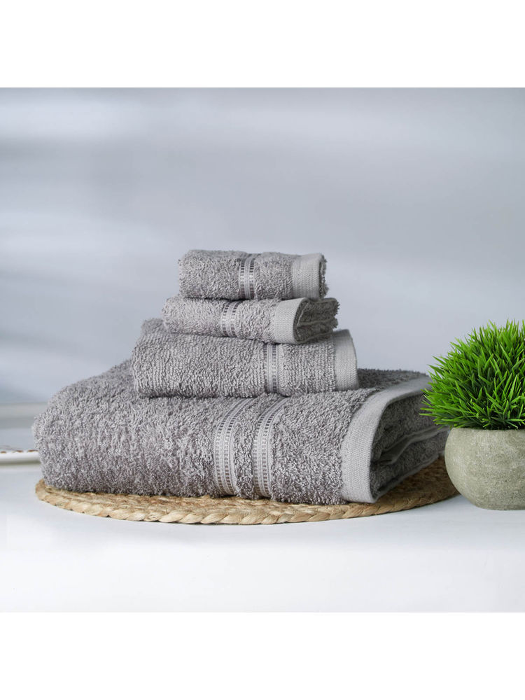 Welspun Moments Pure Cotton Towel Combo-Grey (M)-image-42
