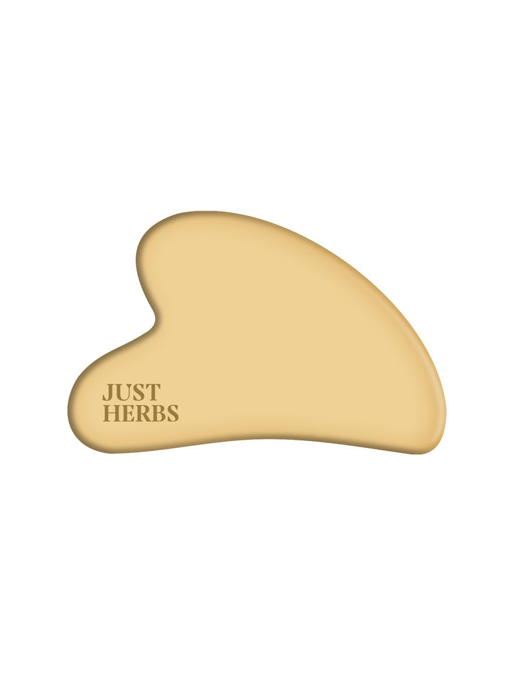 Just Herbs Kansa Gua Sha Face Massage Tool For Fine Lines, Glowing Skin & Eye Puffiness