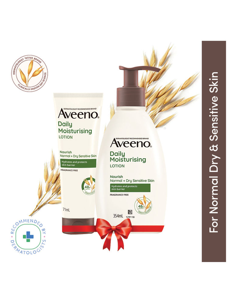 Aveeno Daily Moisturising Lotion Home + Travel Combo| Moisturizer for Normal, Dry & Sensitive Skin-picture-19