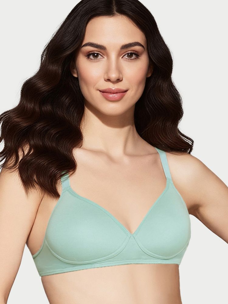 Enamor Green Cotton Solid Bra-picture-12