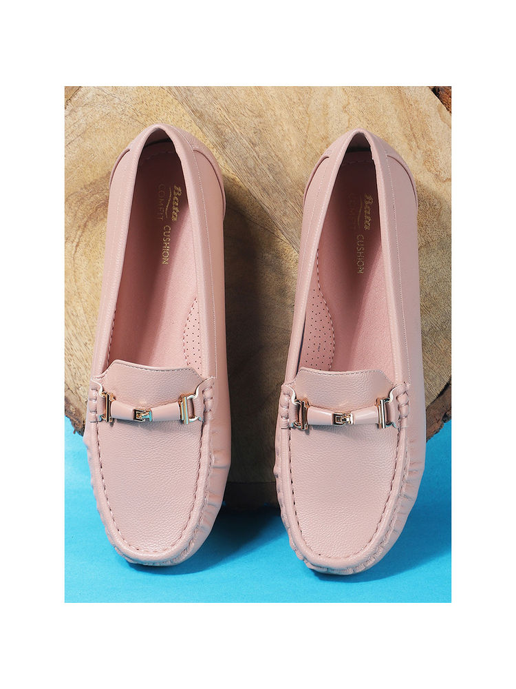 Bata Comfit Women Peach Slip-On Loafers-picture-23