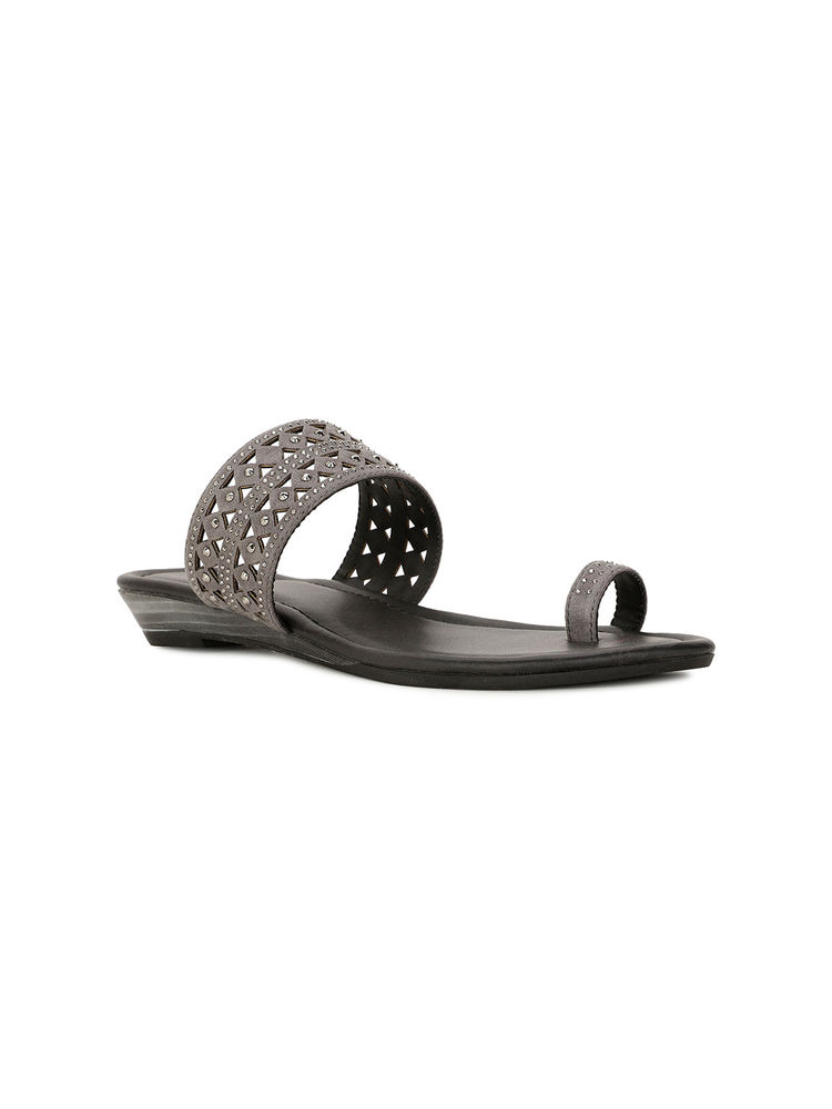 Bata Women Grey Open Back Sandals-picture-28