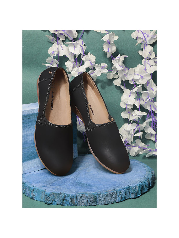 Hush Puppies Women Black Slip-On Heeled Wedges-picture-18