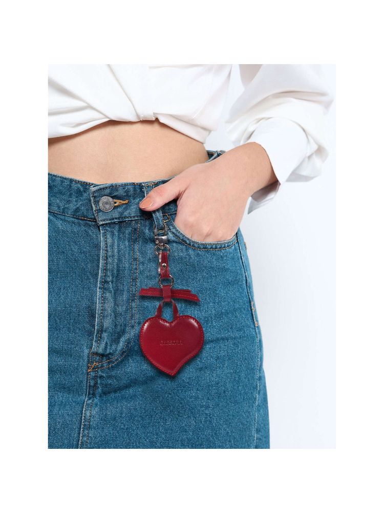 Sassora Genuine Leather Heart Shape Women Red Key Case (S)-image-42