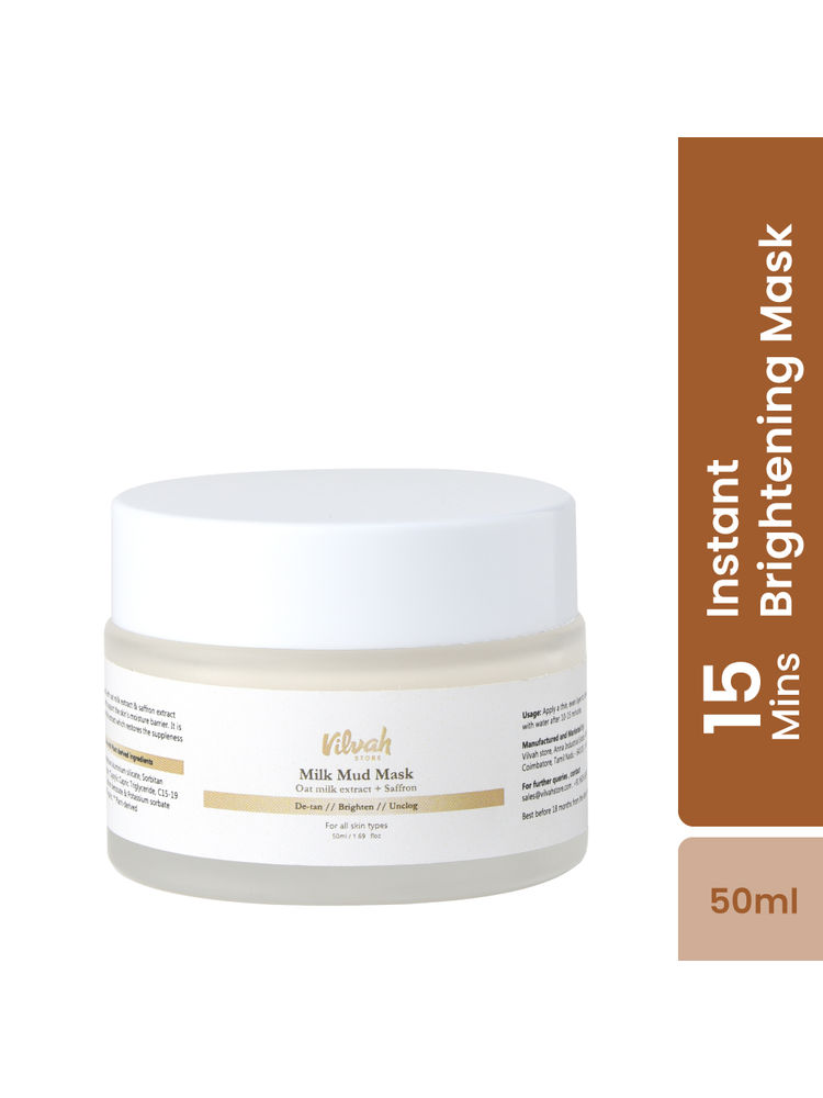 VILVAH Milk Mud Skin Mask with oat milk extracts, Kaolin Clay and Saffron-image-37