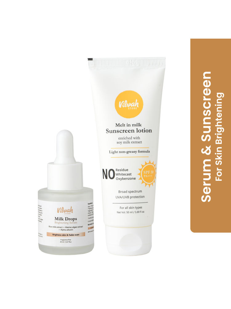 Vilvah Store Skin Brightening Combo With Serum & Sunscreen SPF 50-image-6