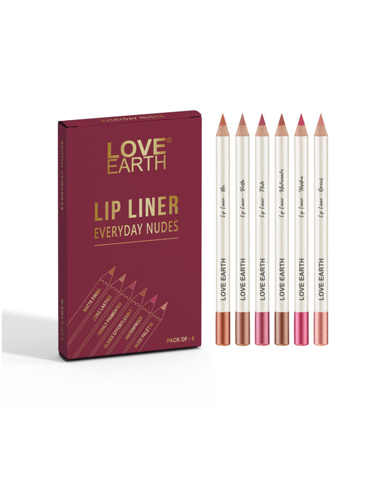 Love Earth Everyday Nudes Lip Liner - Pack Of 6