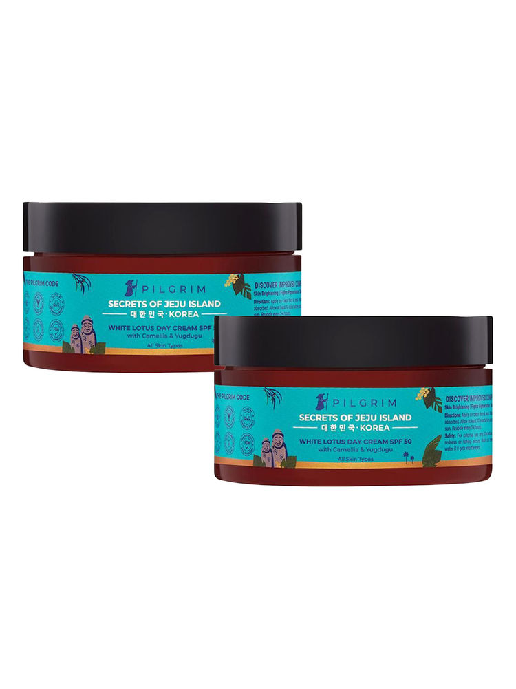 Pilgrim White Lotus Day Cream SPF 50 With Camellia & Yugdugu - Pack Of 2-picture-3