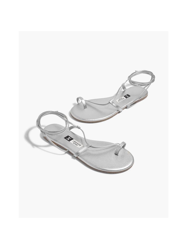 IRUSSH Memory Foam Joohee Silver Flat Sandals-picture-16