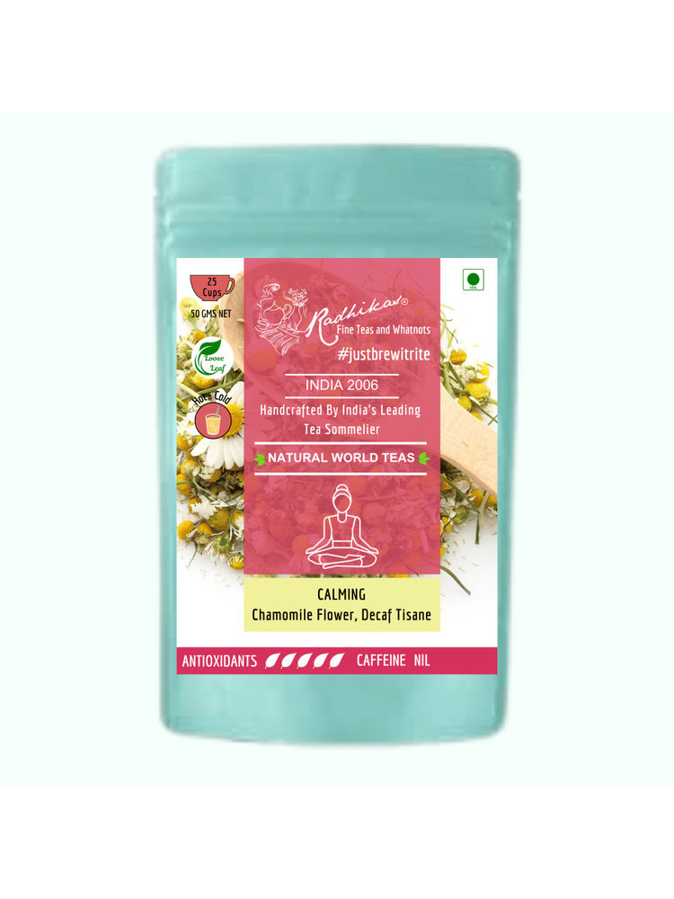 Radhikas Calming Chamomile Flower Decaf Tisane - Decaf Infusion For Restful Sleep & Calm-image-44