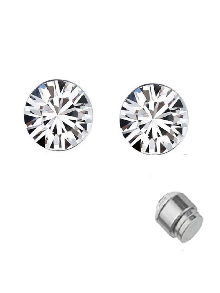 OOMPH Jewellery Silver Stainless Steel Small Magnetic Non-Piercing Stud Earrings For Men & Boys-image-36
