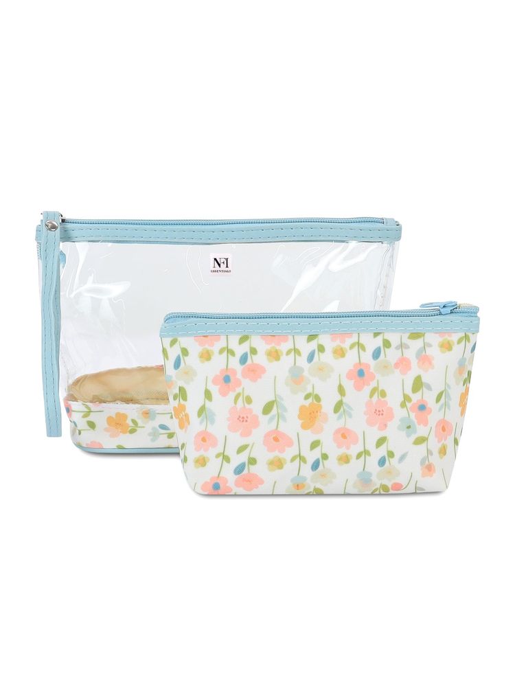 NFI Essentials Women's Floral Cosmetic Travel Makeup Pouch (Pack of 2)