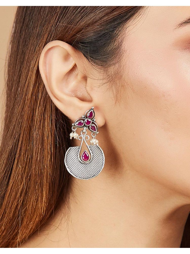 fabindia fashion Fabindia Women Pink Stone Drop Earrings-picture-11