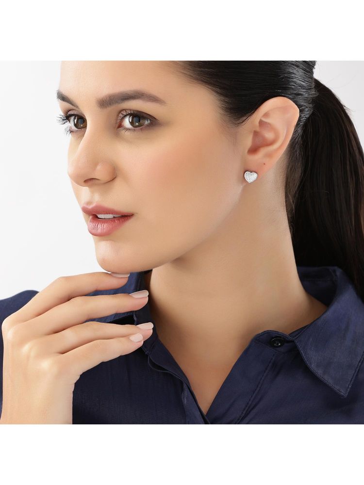 JUPRA White Stone Heart 925 Sterling Silver Stud Earrings-image-19
