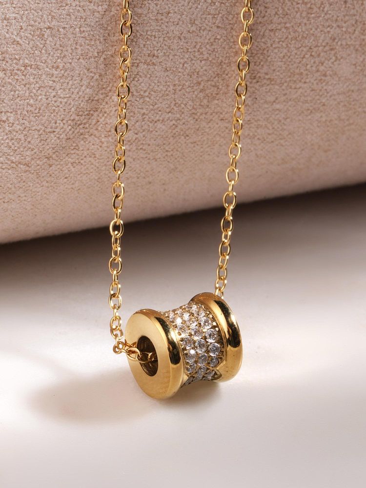 Palmonas Crystal Barrel Charm Necklace-image-41
