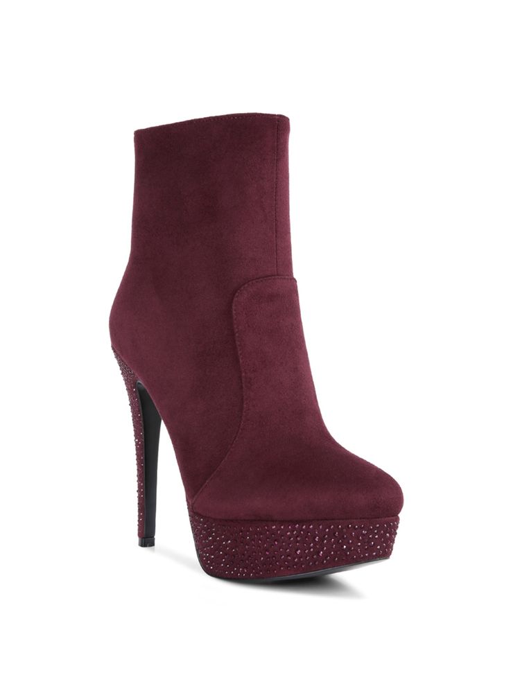 London Rag Embellished Maroon Casual Boots-image-16