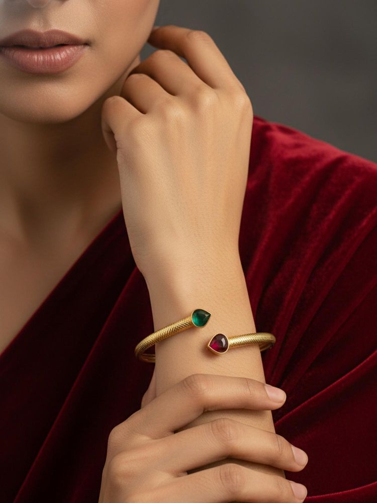 PANASH Brass Gold-Plated Multi-Color Cuff-picture-10