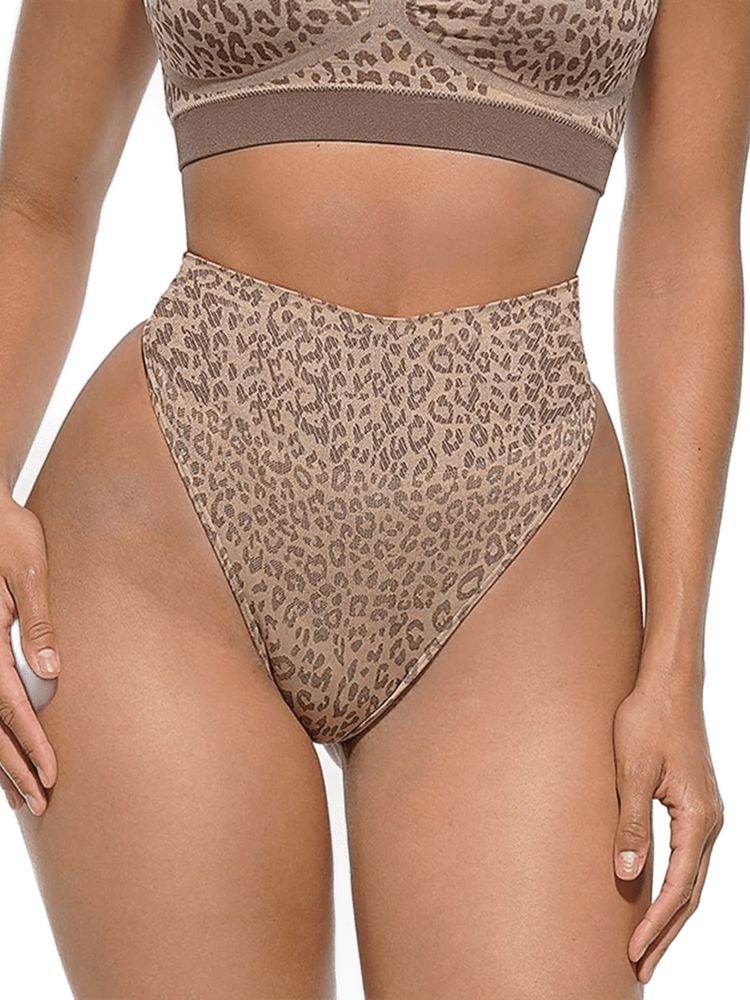 shop the edit Leopard Print Seamless Tummy Control Thong-picture-15