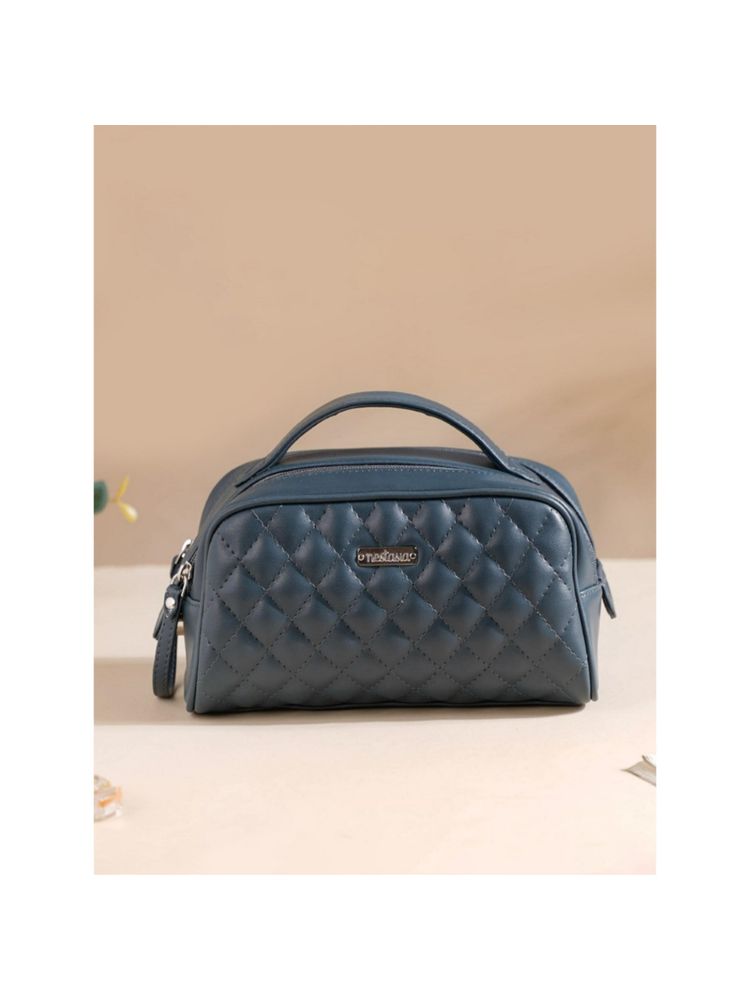 Nestasia Blush Blue Multipurpose Quilted Makeup Pouch-picture-38