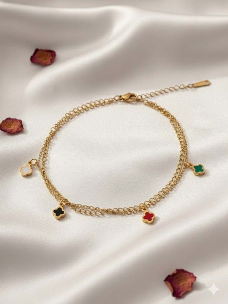 Vogue Panash Multi-Color Brass Stones Anklet-picture-29