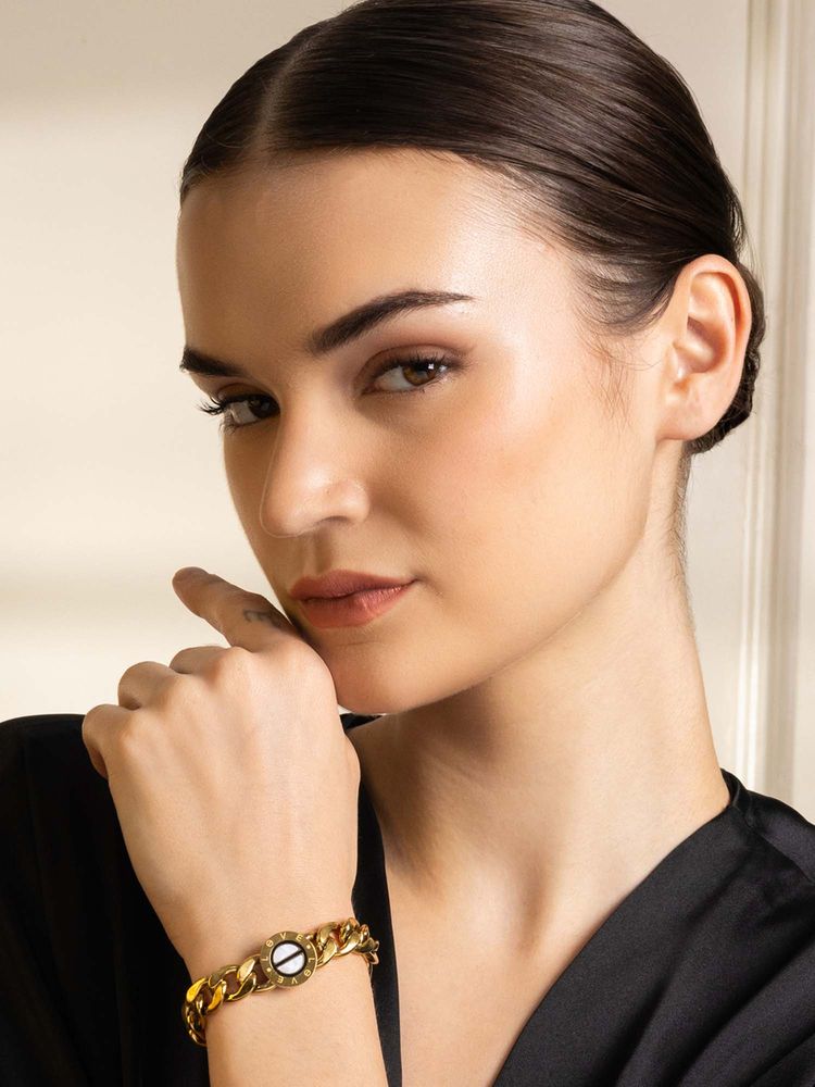 Vogue Panash Gold Brass Statement Bracelet-picture-11