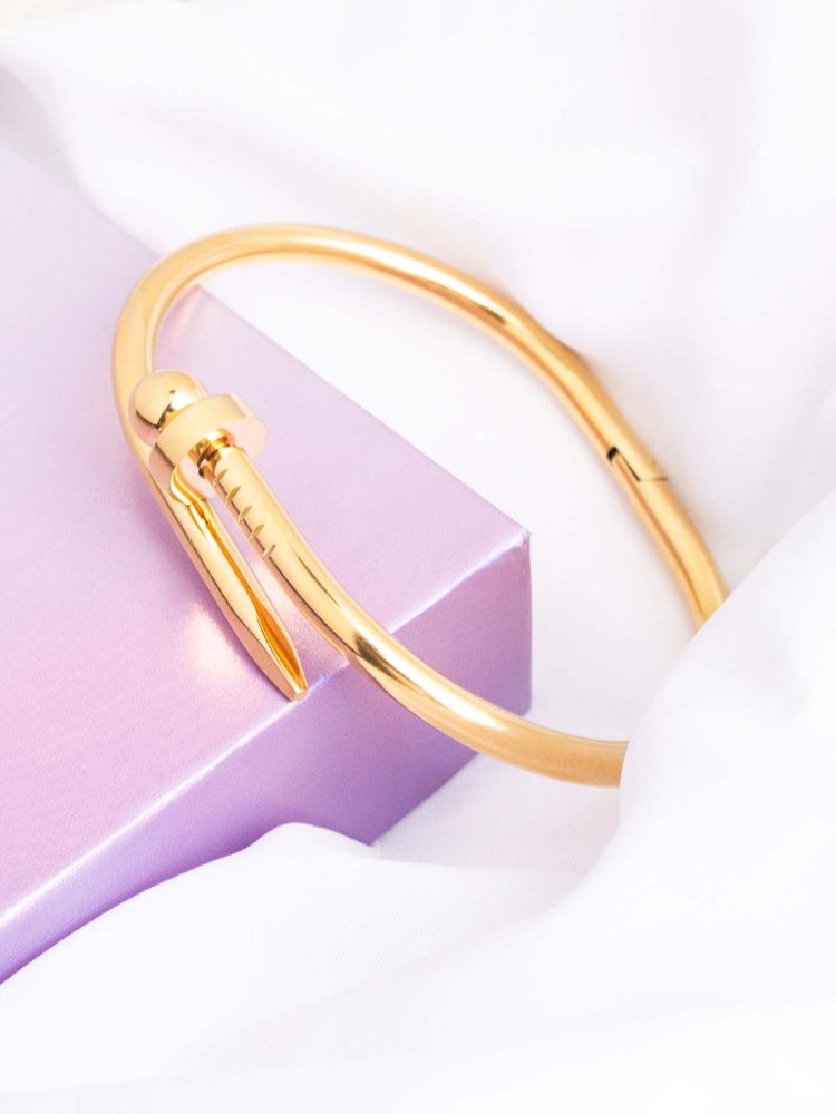 Vogue Panash Gold Brass Statement Bracelet-picture-27