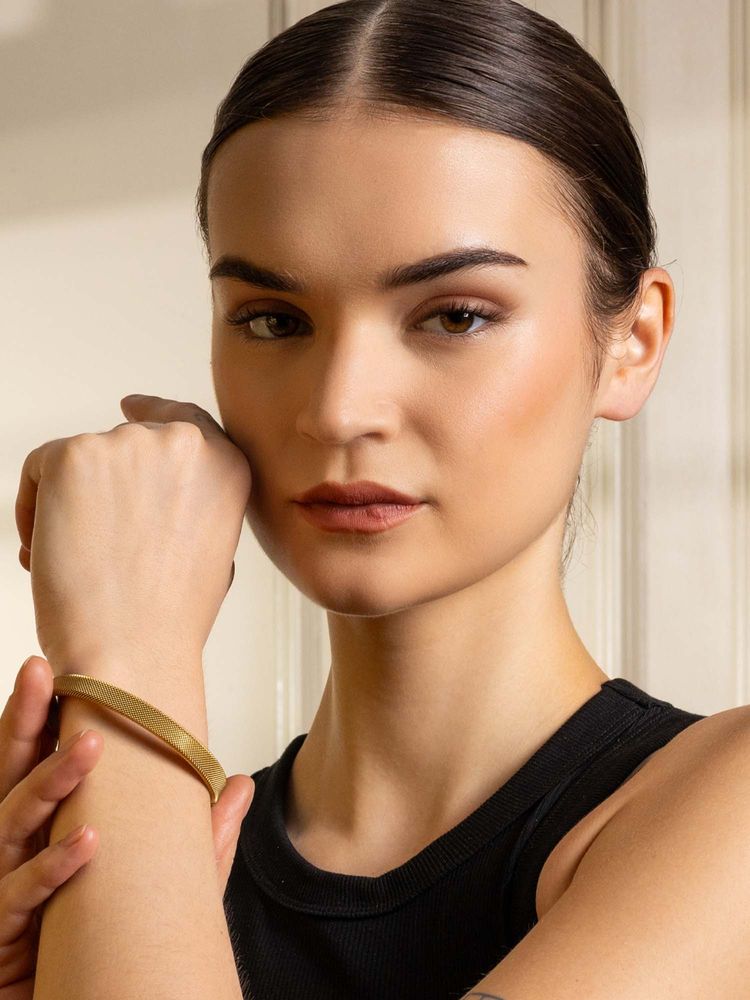 Vogue Panash Gold Brass Statement Bracelet-picture-26