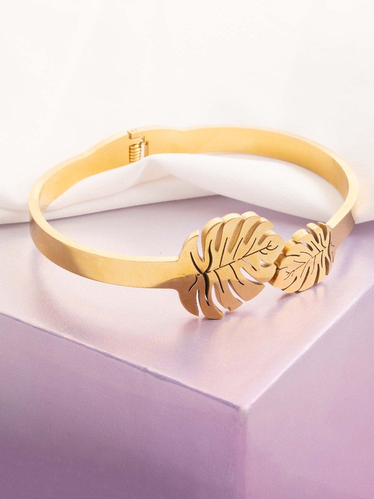 Vogue Panash Gold Brass Statement Bracelet-picture-13