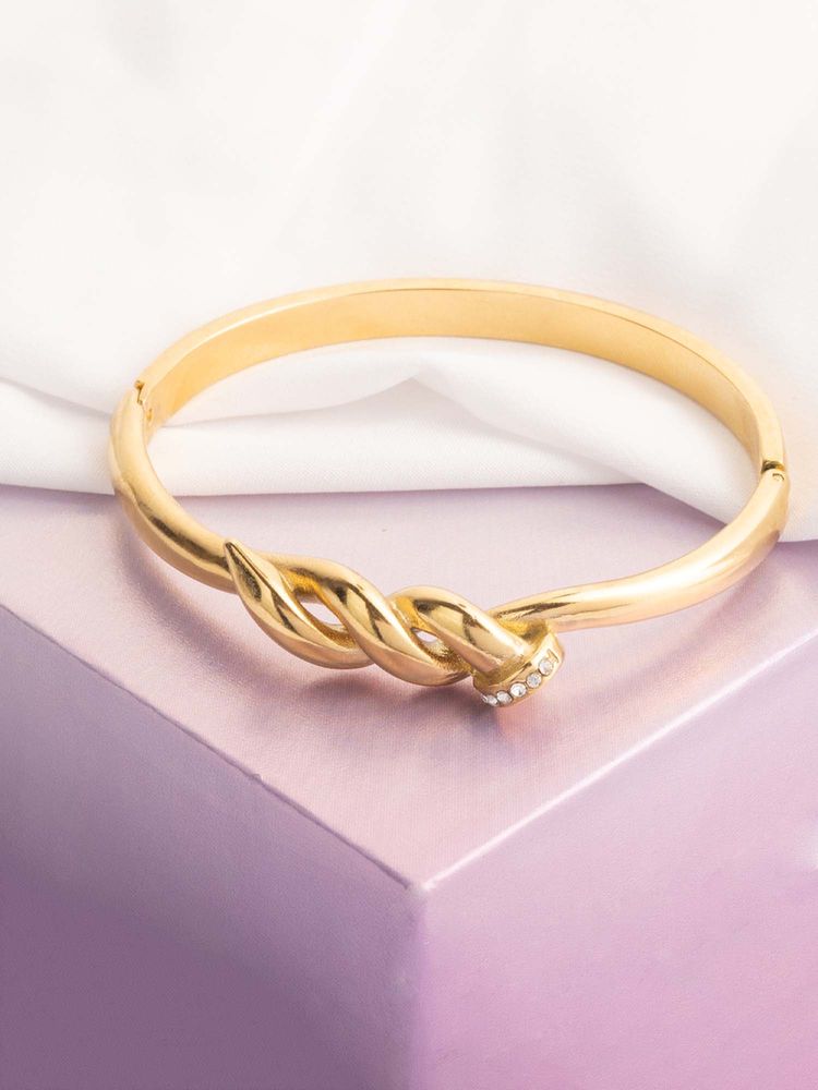 Vogue Panash Gold Brass Statement Bracelet-picture-3