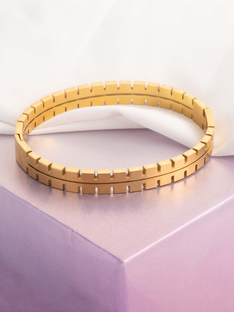 Vogue Panash Gold Brass Statement Bracelet-picture-15