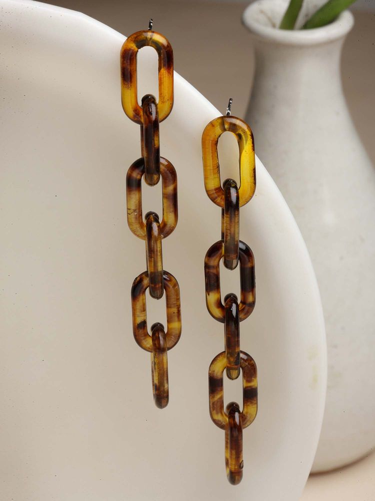 Vogue Panash Brown Brass Contemporary Pair Of Earrings-picture-27