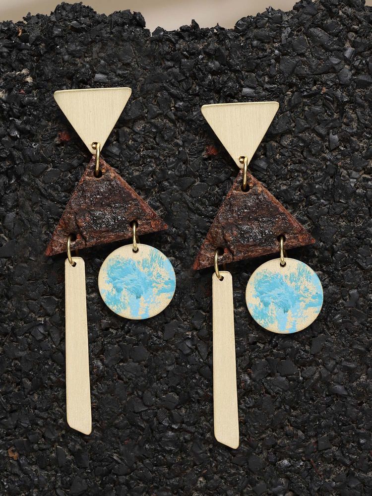 Vogue Panash Multi-Color Brass Contemporary Pair Of Earrings-picture-2