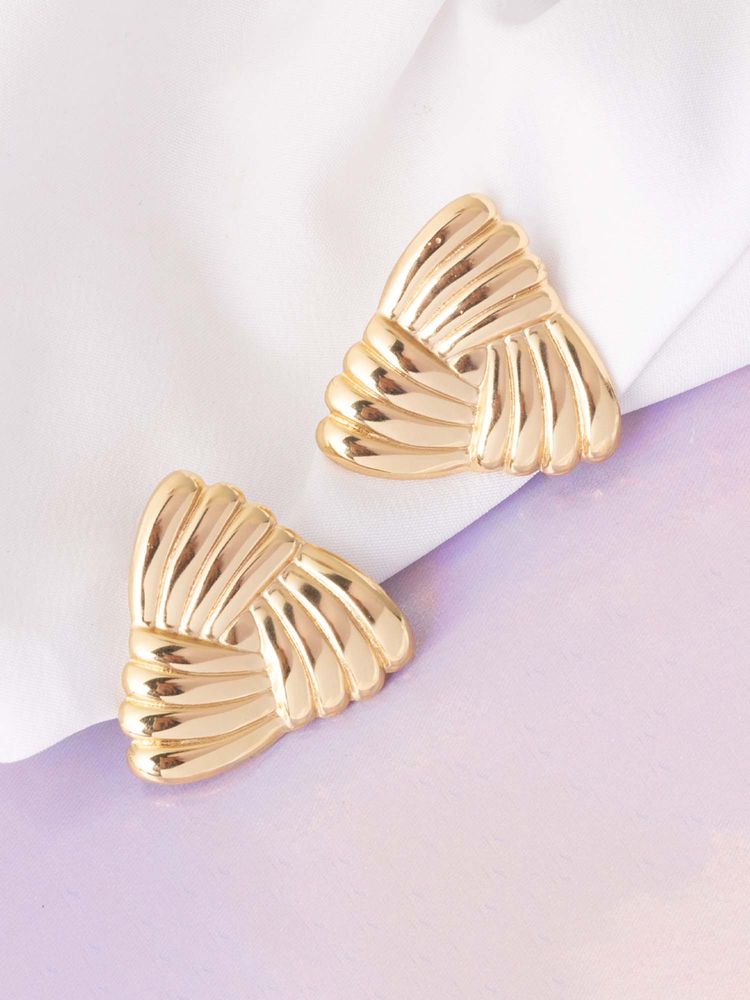 Vogue Panash Gold Brass Statement Pair Of Earrings-picture-24