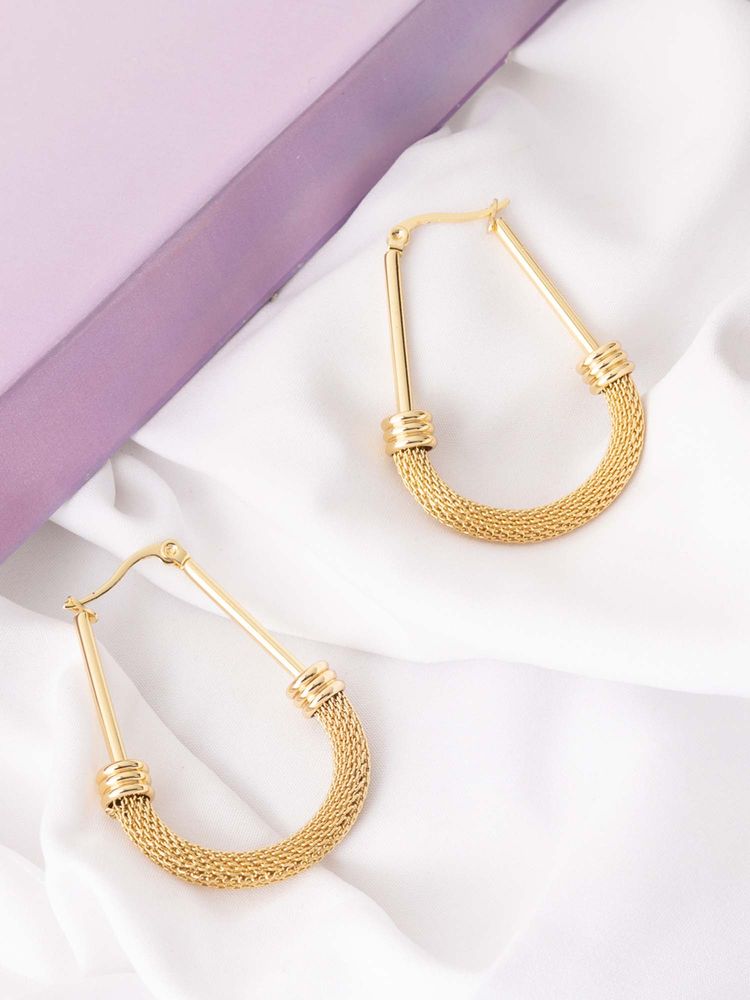 Vogue Panash Gold Brass Statement Pair Of Earrings-picture-21