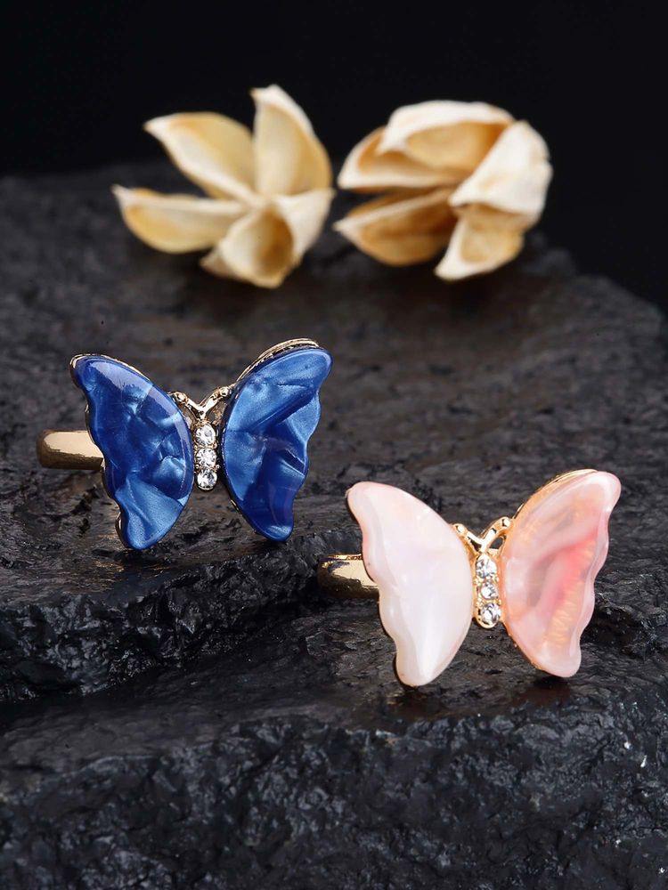 Vogue Panash White Brass Stones Rings (Pack of 2)-picture-25