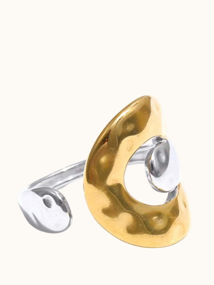 ZAISHA Gold Stainless Steel Statement Ring-image-32