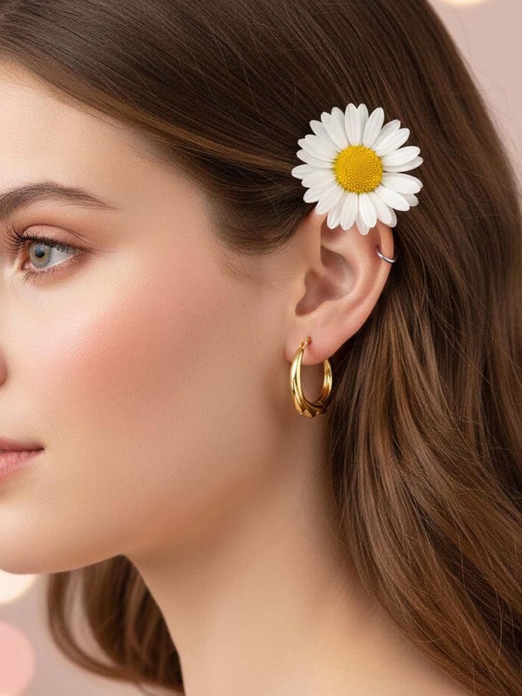 925 SILLER Gold Sterling Silver Statement Pair Of Earrings-picture-29