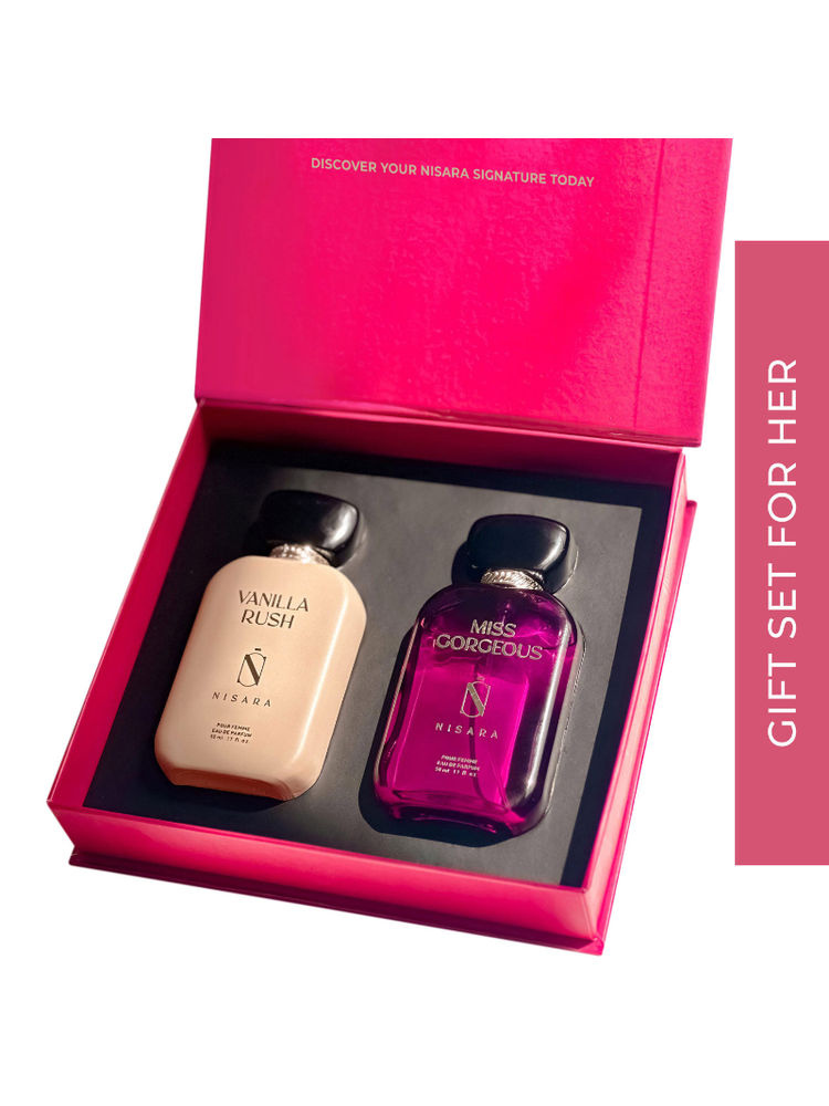 NISARA Vanilla Rush & Miss Gorgeous Gift Set - Pack of 2 Perfume With Vanilla & Fruity Fragrance For Women-picture-25